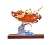 Salón decorado con objetos de cobre Adornos de cobre for escritorio, diseño pez dragón dorado, for sala estar, manualidades, oficina, estatuas hechas a mano Objetos decorativos que atraen la riqueza