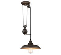 Salón Lámpara de Cocina Colgante Hierro Hill Bronce Con Cable E27 Versión