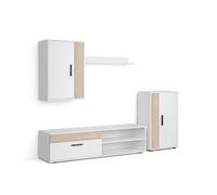 Salón modular con mueble tv en blanco artik y roble canadian 190 cm lunet blanco artik (blanco mate) - roble canadian 140 x 36,2 x 35 cm