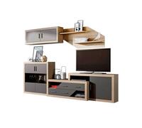 Salón nuka v9 cambria - blanco, cambria - grafito 300 x 156 x 41,4 cm