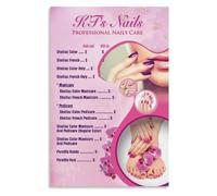 Salon Service Board Metal Sign Nail Care Packages Classic Deluxe Premium Tier List for Independent Nail Technician Booth Studio Art 8 X 12 inch