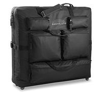 Saloniture Funda de transporte universal para mesa de masaje, bolsa de transporte profesional con ruedas y bolsillos de almacenamiento