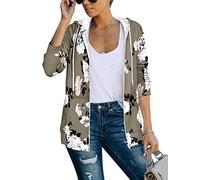 Saloogoe Sudaderas con capucha ligeras con cremallera para mujer, sudaderas con capucha de manga larga, chaqueta delgada con cremallera, 03-Floral 02, XL