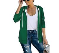 Saloogoe Sudaderas tipo túnica con capucha para mujer, suéteres de Navidad con cremallera, camisas del día de San Patricio, talla L