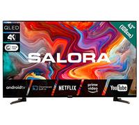 Salora 43QLEDTV - Smart TV Android | Televisor QLED de 43 pulgadas con 4K Ultra HD (3840x2160), HDR10, Dolby Audio, WLAN y Bluetooth | Chromecast integrado | 3x HDMI | Adecuado para streaming y gaming