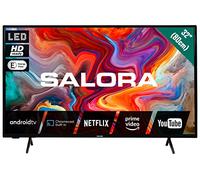 SALORA SMART32TV - Smart TV LED 32 Pulgadas HD 1366x768 HDR, Android TV, Wi-Fi, Chromecast Integrado, 3 HDMI, USB, diseño Compacto, Pantalla LED versátil y Clase E, Negro
