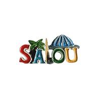 Salou España 3D Letras Imán de nevera Regalo de recuerdo, resina hecha a mano Salou Imán de refrigerador Casa y cocina Decoración Colección