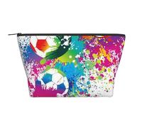 Salpicaduras de Colores por Todo el fútbol, Bolsa de artículos de tocador Bolsa de Maquillaje Bolsa de cosméticos Bolsa de artículos de tocador de Viaje portátil