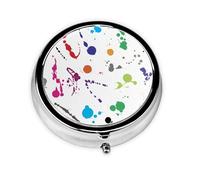 Salpicaduras de pintura abstracta. Este pequeño pastillero redondo impreso es un organizador portátil de pastillas y vitaminas perfecto para bolsillos, bolsos y viajes.