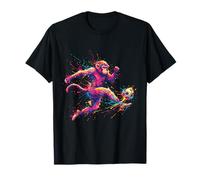 Salpicaduras de Pintura artística de Mono Jugador de fútbol Camiseta
