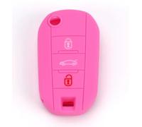 SALPIE Carcasa de Silicona para Control Remoto de 3 Botones Citroen Cactus C3 C4 C5 C6 C8 C4L DS3 DS4 DS5 Picasso Xsara y Peugeot 208301308408508 2008 3008 5008 RCZ (Pink)