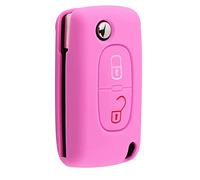 SALPIE Funda para llave compatible con CITROEN C2 C3 C4 C5 PICASSO 2 Teclas PEUGEOT 107 206 207 307 308 406 407 Mando a Distancia (Rosa, Cubierta de Silicona)