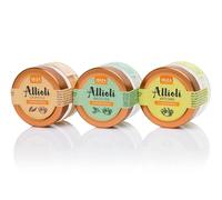 Salsa AliOli. Pack 3 Salsas Ali Oli 65 grs cada una. Ali Oli Chipotle + Ali Oli Artesano + Ali Oli Basilico. Pack Gourmet. Salsas Gourmet. Producto de Ibiza. Perfecto aderezo en tus recetas.