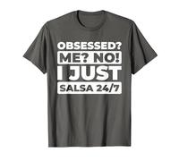 Salsa Baile Latino - Música Caribeña Ritmo Tropical Salsa Camiseta, Hombre, Asfalto, 5XL