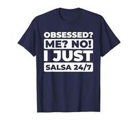 Salsa Baile Latino - Música Caribeña Ritmo Tropical Salsa Camiseta, Hombre, Azul Marino, XXL