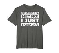 Salsa Baile Latino - Música Caribeña Ritmo Tropical Salsa Camiseta, Hombre Tallas Grandes, Asfalto, 5X Alto