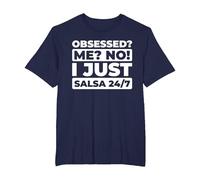 Salsa Baile Latino - Música Caribeña Ritmo Tropical Salsa Camiseta, Hombre Tallas Grandes, Azul Marino, 5X Alto