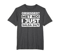 Salsa Baile Latino - Música Caribeña Ritmo Tropical Salsa Camiseta, Hombre Tallas Grandes, Jaspeado Oscuro, 5X Alto
