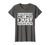 Salsa Baile Latino - Música Caribeña Ritmo Tropical Salsa Camiseta, Mujer, Asfalto, XXL