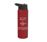 Salsa Dance Music Awakens My Spirit Latin Dancing Stainless Steel Insulated Water Bottle