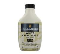 Salsa de café de chocolate blanco de Hollander Chocolate Co. | Salsa de chocolate blanco gourmet con manteca de cacao real para baristas profesionales o domésticos 14 fl. Oz. Botella con tapa abatible.