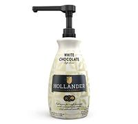 Salsa de café de chocolate blanco por Hollander Chocolate Co. | para mochas de chocolate blanco real | Perfecto para el profesional o el hogar Barista - Peso neto 91 oz (64 onzas líquidas) botella grande (bolsa incluida)