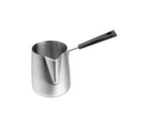 Salsa de carne leche pequeña con pimienta y miel espesa, salsera acero inoxidable, sartén caliente for profundizar la cocina(S)