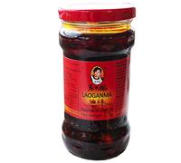 Salsa de chile china tipo chili oil con cacahuetes 275 g en frasco de vidrio, topping crujiente y picante para noodles ramen arroz dumplings salteados