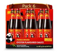 Salsa de ostras Panda Lee Kum Kee, salsa Panda Oyster Sauce, sabor umami, Ideal para carnes, verduras y salteados, Alergenos Gluten, Ostras, Maíz, Contiene 6 botellas de 907 g