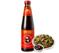 Salsa de ostras Panda Lee Kum Kee, salsa Panda Oyster Sauce, sabor umami, Ideal para carnes, verduras y salteados, Alergenos Gluten, Ostras, Maíz, Contiene 1 botella de 907 g