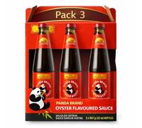Salsa de ostras Panda Lee Kum Kee, salsa Panda Oyster Sauce, sabor umami, Ideal para carnes, verduras y salteados, Alergenos Gluten, Ostras, Maíz, Contiene 3 botellas de 907 g