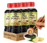 Salsa de soja cítrica Ponzu, Soja Japonesa, es ideal para marinar carnes, aderezar ensaladas, o como dip para sushi y sashimi, ngredientes son 100% naturales sin aditivos ni conservantes, 6000 ml