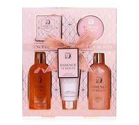 Salsa - Essence of Beauty - Set de ducha para mujer con gel de ducha, baño de espuma, loción corporal, exfoliante y sales de baño, set de baño como regalo de lujo para mujer, fragancia: vainilla y