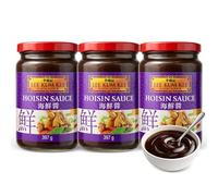Salsa Hoisin, salsa Lee Kum Kee, Sabor Dulce y especiado, con notas de soya fermentada y ajo, Contiene Gluten, Para Salteados estilo asiático, dim sum, rollitos primavera, Contiene 3 botes de 397 g