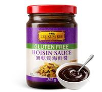 Salsa Hoisin sin Gluten, salsa Lee Kum Kee, Sabor Dulce y especiado, con notas de soya y ajo, Sin Gluten, Vegana, Para Salteados estilo asiático, dim sum, rollitos primavera, Contiene 1 bote de 397 g
