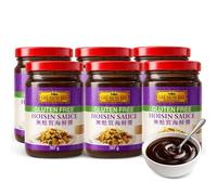 Salsa Hoisin sin Gluten, salsa Lee Kum Kee, Sabor Dulce y especiado, con notas de soya y ajo, Sin Gluten, Vegana, Para Salteados estilo asiático, dim sum, rollitos primavera, Contiene 6 bote de 397 g
