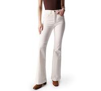 Salsa Jeans Pantalones Push In Secret Glamour Flare en Sarga para Mujer Mujer Color: 0071 Blanco Perla Talla: 31