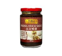 Salsa para Pato Pekinés 383 g en frasco de cristal, estilo cocina china, ideal para glasear, marinar y dipear, textura espesa y sabor dulce aromático, apta veganos