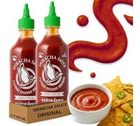 Salsa picante Sriracha, Salsa Chile Sriracha, Condimento con toque Picante, Flying Goose, Sin Gluten, Vegana, Halal, Ideal para cualquier comida, 2x 455 ml