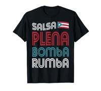 Salsa Plena Bomba Rumba Puerto Rico Bandera Música Camiseta