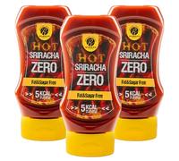 Salsa Rabeko Zero - Sriracha picante, 3 x 350 ml sin azúcar y baja en grasas - productos saludables, bajos en carbohidratos y calorías para ensaladas, patatas fritas, hamburguesas