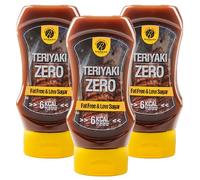Salsa Rabeko Zero - Teriyaki, 3 x 350 ml sin azúcar y baja en grasas - productos saludables, bajos en carbohidratos y calorías para ensaladas, patatas fritas, hamburguesas, parrilladas