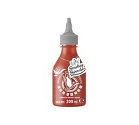 Salsa Sriracha Ahumada 200 ml con boquilla dosificadora Picante suave 1/3 Condimento smokey estilo tailandés sin gluten apta veganos ideal para BBQ hamburguesas pizza