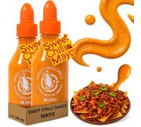 Salsa Sriracha Sweet & Chili, Mezcla entre el dulce y el picante, Condimento con toque Picante, Flying Goose, Con Gluten, Mezcla Sriracha y Mayonesa, Ideal para dipear, salsas y sopas, 2x 200 ml