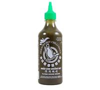 Salsa Sriracha Verde Picante 455 ml estilo tailandés con 54% chiles verdes, sin gluten, vegana, botella con dosificador, ideal para wok, ramen, tacos y marinados