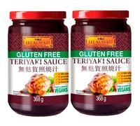 Salsa Teriyaki sin gluten 368 g en frasco de vidrio, ideal para marinar, glasear y saltear carnes, pescado, tofu y verduras, sabor japonés dulce-salado