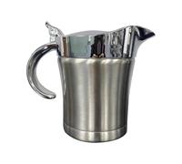 Salsera aislada de acero inoxidable, jarra de térmica de doble capa, 450 ml con tapa abatible para accesorios de cocina, restaurante, servidor de almacenamiento de calor