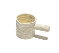 Salsera Cafetera de leche ligera lujo con báscula, pequeña cafetera cerámica multicolor for el hogar(Blanco)