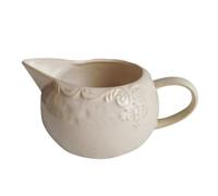 Salsera Compacto Casa Jarra De Leche Cerámica Con Relieve Europeo, Boca Puntiaguda, Drenaje, For Salsa, Salsera Jarra De Servir