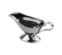 Salsera de acero inoxidable - para servir de 10 onzas, mango ergonómico, vertido equilibrado, vajilla con acabado espejo | Práctica solución para servir condimentos para buffet,